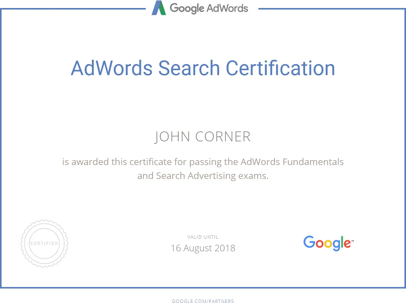 Google Ads Certified Partner – PPC Specialist
