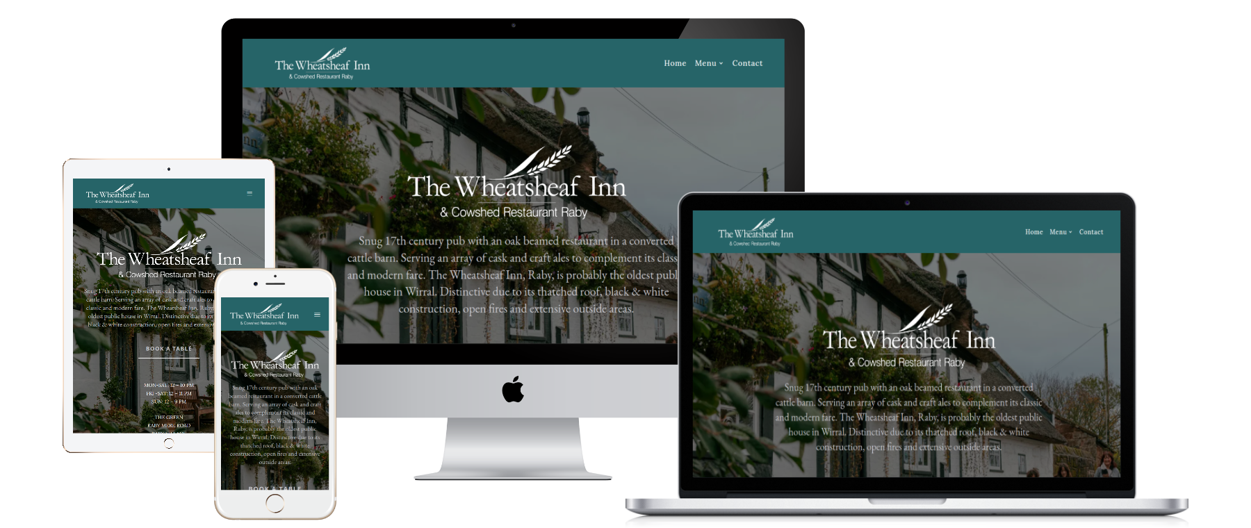 The Wheatsheaf Inn and Cowshed Restaurant Raby Wirral Website Redevelopment