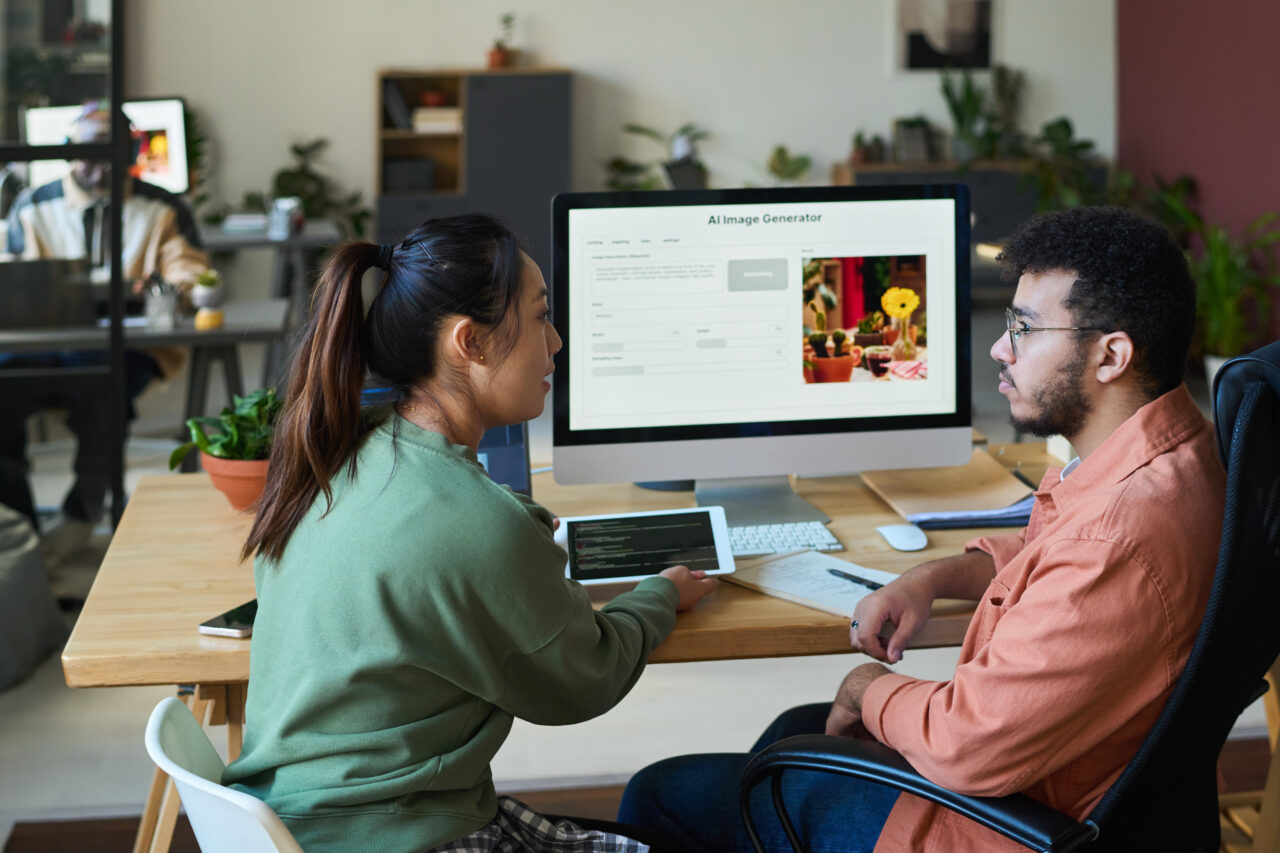 Discussing new AI image generatorDiscussing new AI image generator