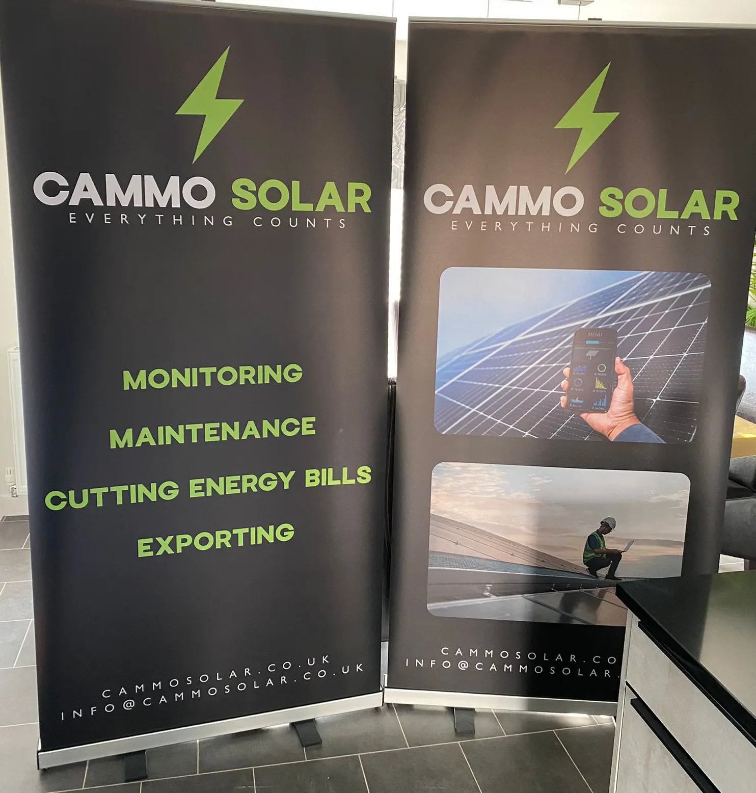 Cammo Solar Branding - popup displays