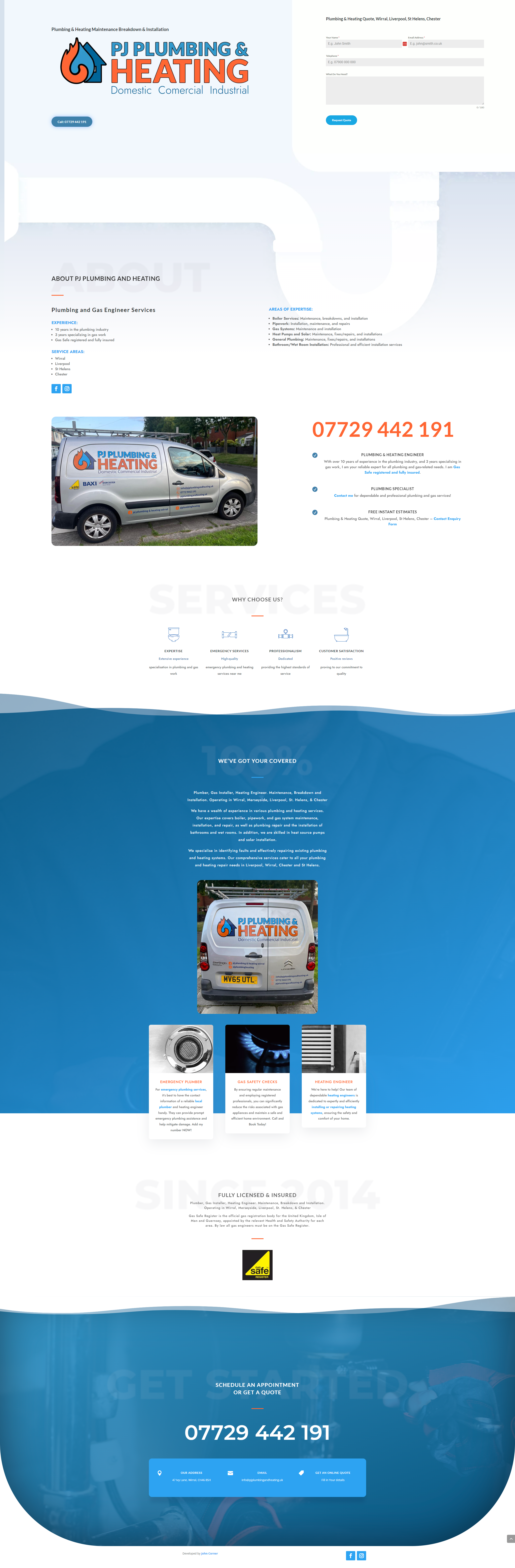 PJ Plumbing & Heating Website Development and Branding